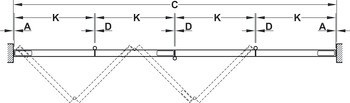 Kování pro skládací dveře, Häfele Slido D-Fold21 50A / 50B, sada