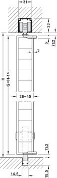 Kování pro skládací dveře, Häfele Slido D-Fold21 50A / 50B, sada