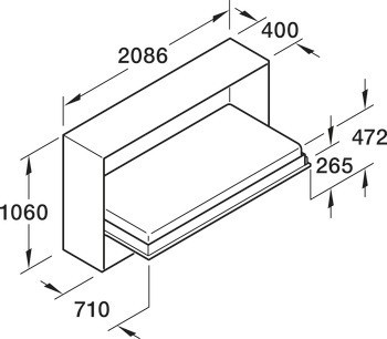 Kování pro sklopnou postel, Häfele Teleletto