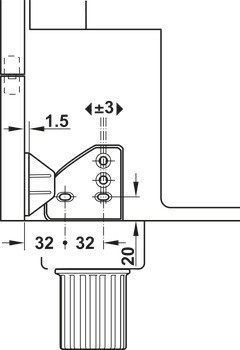 Kování pro sklopný panel, pro vestavné myčky