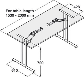 Kování pro sklopný stůl, Kování pro sklopný stůl
