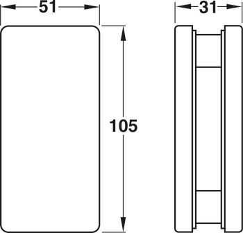 Kování pro spojení stěny a skla, O, bez závitu, Startec