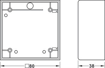 Krabice pro povrchovou montáž, pro biometrickou čtečku
