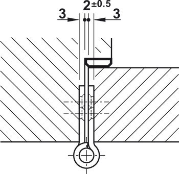 Křídlový závěs, DHB 1212, pro bezfalcové dveře, velikost 76 mm