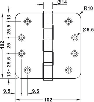 Křídlový závěs, Pro bezfalcové vnitřní dveře do 120 kg, Startec
