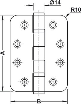 Křídlový závěs, Pro bezfalcové vnitřní dveře do 120 kg, Startec