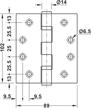 Křídlový závěs, Pro bezfalcové vnitřní dveře do 120 kg, Startec