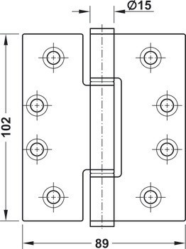 Křídlový závěs, pro bezfalcové vnitřní dveře do 160 kg, Startec