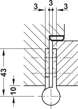 Křídlový závěs, pro bezfalcové vnitřní dveře do 60 kg