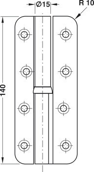 Křídlový závěs, Pro falcové vnitřní dveře