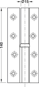 Křídlový závěs, Pro falcové vnitřní dveře