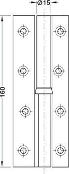 Křídlový závěs, Pro falcové vnitřní dveře