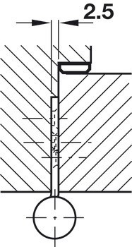 Křídlový závěs, pro montáž do roviny, velikost 102 mm