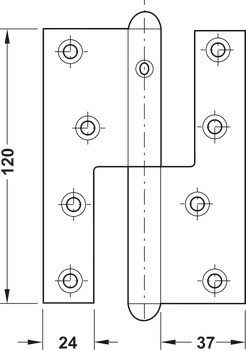 Křídlový závěs, Simonswerk Q 1, pro bezfalcové vnitřní dveře do 70/100 kg