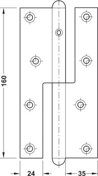 Křídlový závěs, Simonswerk Q 1, pro bezfalcové vnitřní dveře do 90/120 kg