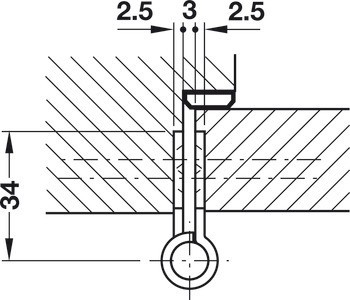 Křídlový závěs, Simonswerk QR 100, pro bezfalcové vnitřní dveře do 50/70 kg