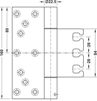 Křídlový závěs, Simonswerk VX 7729/160 – 4 HA, pro bezfalcové dveře do 160kg