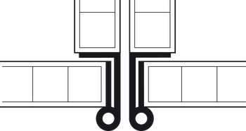 Křídlový závěs, Vyrobeno z mosazi, pro dveře v rovině