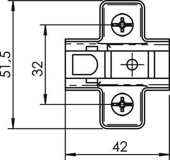 Křížová montážní podložka, Häfele Metalla 110 SM, se systémem rychlomontáže, s předmontovanými eurošrouby