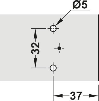 Křížová montážní podložka, Häfele Metalla 300 Mini A, k přišroubování předmontovanými eurošrouby