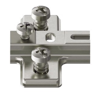 Křížová montážní podložka, Häfele Metalla 300 Mini A, k přišroubování předmontovanými eurošrouby