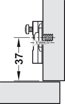 Křížová montážní podložka, Häfele Metalla 300 Mini A, k přišroubování předmontovanými eurošrouby