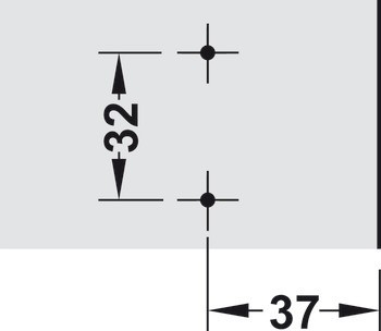 Křížová montážní podložka, Häfele Metalla 310 SM, se systémem rychlomontáže, výškové nastavení ±2 mm pomocí drážky, k přišroubování pomocí vrutů do dřevotřísky