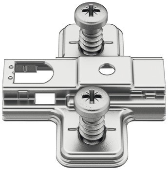 Křížová montážní podložka, Häfele Metalla 310 SM, se systémem rychlomontáže, výškové nastavení ±2 mm pomocí drážky, s předmontovanými eurošrouby