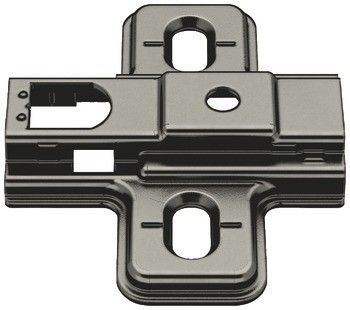 Křížová montážní podložka, Häfele Metalla 310 SM, se systémem rychlomontáže, výškové nastavení ±2 mm pomocí drážky, k přišroubování pomocí vrutů do dřevotřísky