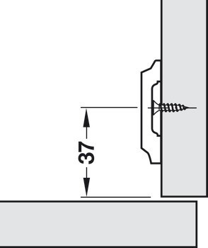 Křížová montážní podložka, Häfele Metalla 510 A, ocel, s vruty do dřevotřísky, vzdálenost od hrany 37 mm