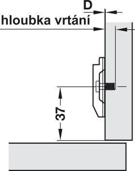 Křížová montážní podložka, Häfele Metalla 510 A, zinková slitina, předmontované eurošrouby, pro tloušťku bočního panelu 19 mm