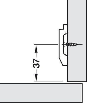 Křížová montážní podložka, Häfele Metalla 510 A, zinková slitina, s vruty do dřevotřísky