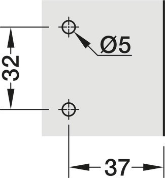 Křížová montážní podložka, Häfele Metalla 510 SM, k přišroubování předmontovanými eurošrouby