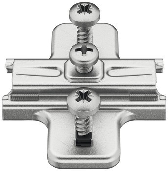 Křížová montážní podložka, Häfele Metalla 510 SM, k přišroubování předmontovanými šrouby a rozpěrnými hmoždinkami, hloubka vrtání 7,5 mm