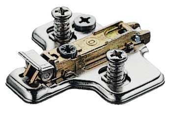 Křížová montážní podložka, Häfele Metalla 510 SM, ocel, předmontované eurošrouby, pro tloušťku středového panelu 16 mm