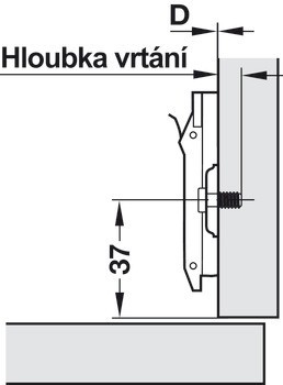 Křížová montážní podložka, Häfele Metalla 510 SM, zinková slitina, s předmontovanými speciálními šrouby a rozpěrnými hmoždinkami