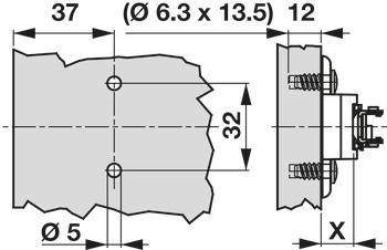 Křížová montážní podložka, Pro Tiomos, s předmontovanými eurošrouby, rozteč 6–21 mm