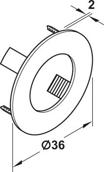 Krycí kroužek, Pro pouzdro k naražení, bodové zavěšení