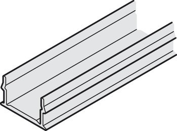 Krycí profil, pro pojezdovou kolejnici s pevným fixačním profilem pro sklo, Häfele Slido D-Line11 50L / 80L / 120L