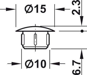 Krytka, Plast, pro slepý otvor ⌀ 10 mm