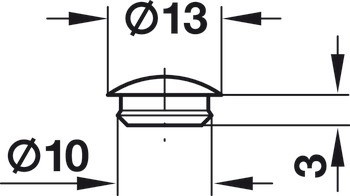 Krytka, Plast, pro slepý otvor ⌀ 10 mm