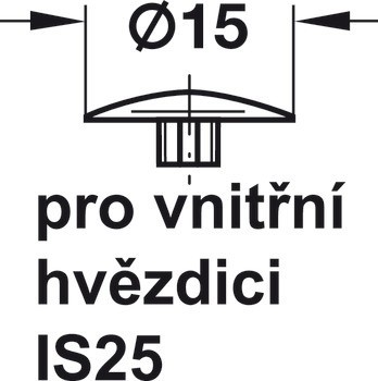 krytka, plast, pro zápustnou hlavu s drážkou pro šroubovák Torx TS