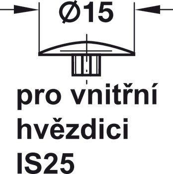 Krytka, Plast, pro zápustnou hlavu s drážkou Torx TS