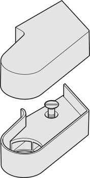 Krytka, pro čepové závěsy na bezfalcové dveře, podlahový zavírač, Geze