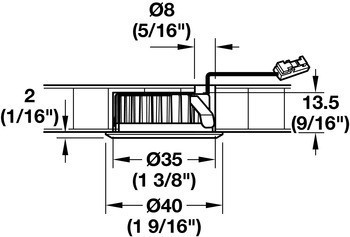 Krytka pro zápustnou montáž, pro Häfele Loox a Häfele Loox5 LED, vrtaný otvor ⌀ 35 mm