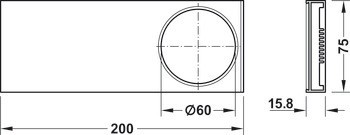 Krytka pro zespoda montované svítidlo, pro Häfele Loox LED 3010, vrtaný otvor ⌀ 60 mm