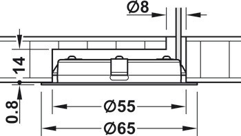 Krytka pro zespoda montované svítidlo, pro Häfele Loox, vrtaný otvor ⌀ 55 mm