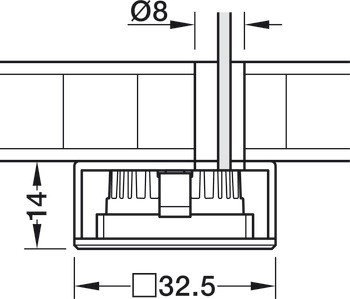 Krytka pro zespoda montované svítidlo, pro Häfele Loox5 modul svítidla, vrtaný otvor ⌀ 26 mm