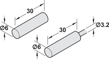 Kulatý zapuštěný magnetický kontakt, Model 10370-6