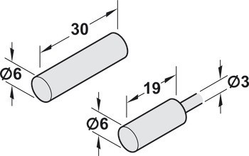 Kulatý zapuštěný magnetický kontakt s přírubou, Model 10375–6